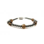 Magnet Clasp - 18cm Hematite Stone Beaded Bracelet